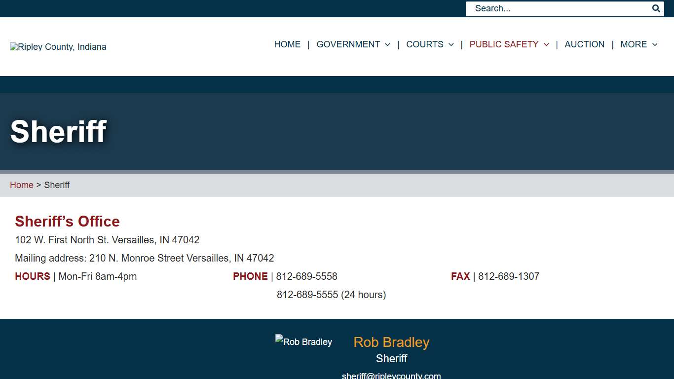 Sheriff | Ripley County, Indiana