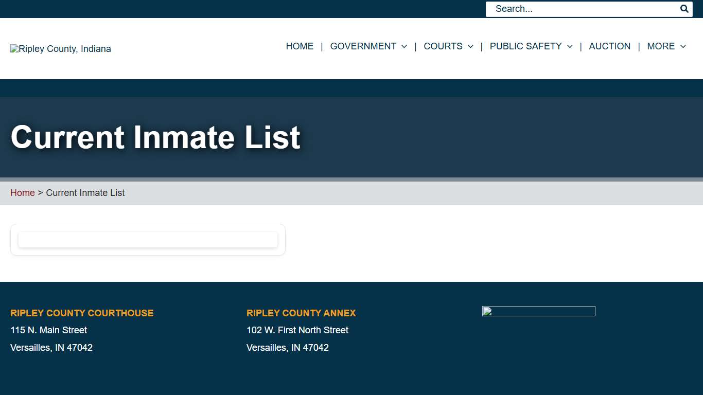 Current Inmate List | Ripley County, Indiana