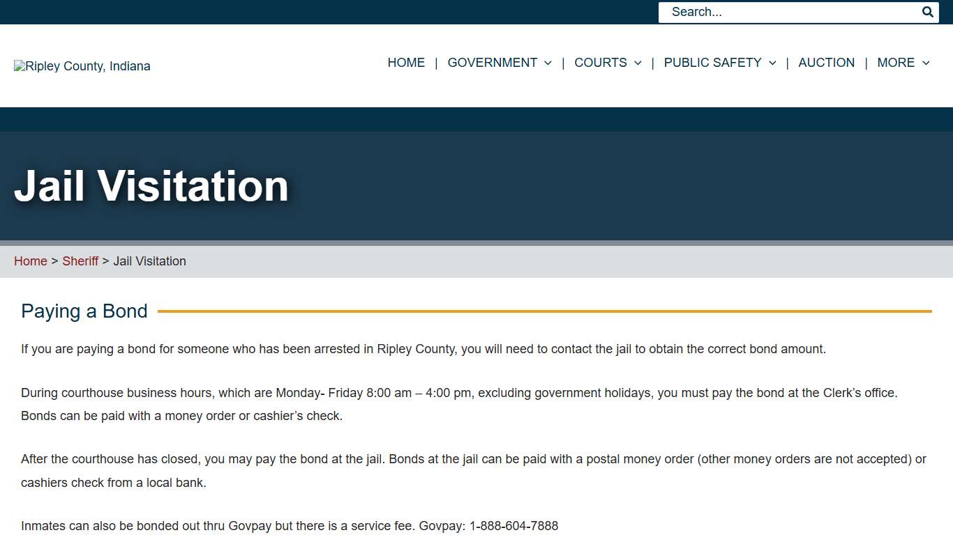 Jail Visitation | Ripley County, Indiana